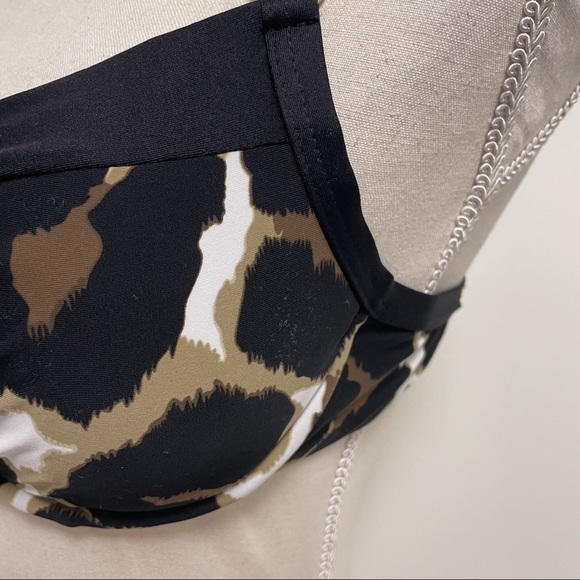 Swim Systems Animal Print Convertible Straps Underwire Push Up Bikini Top Small - Picture 12 of 12